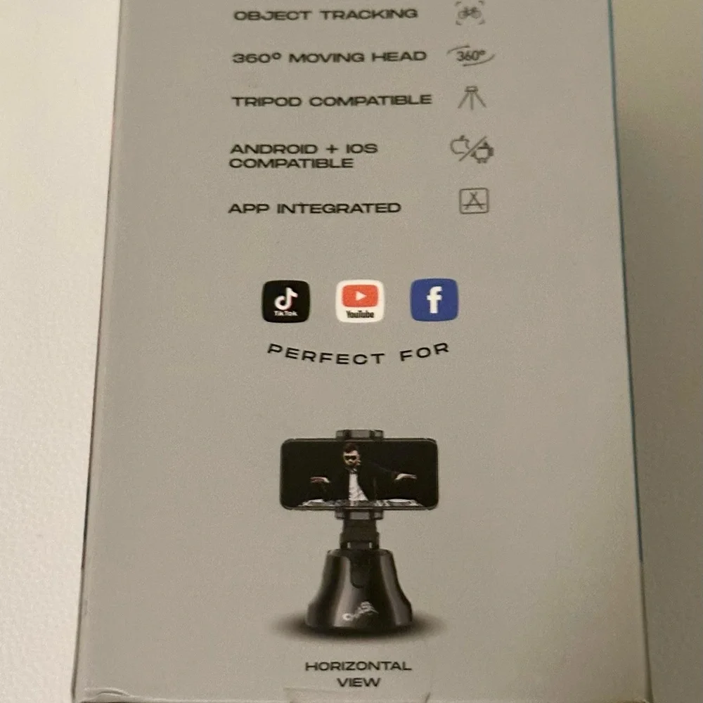 iJoy Chase 360 Face Object Tracking Tripod Mount, Smartphone Vlogging, in Box